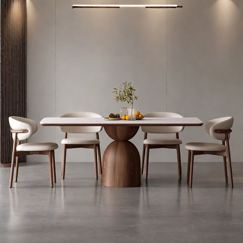 HEshihome Ash Wood Rock Slab Rectangular Dining Table Sets | Wayfair